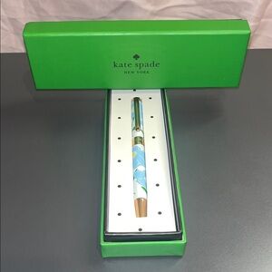 Kate Spade Ballpoint Pen Light Blue Gold Metal Details